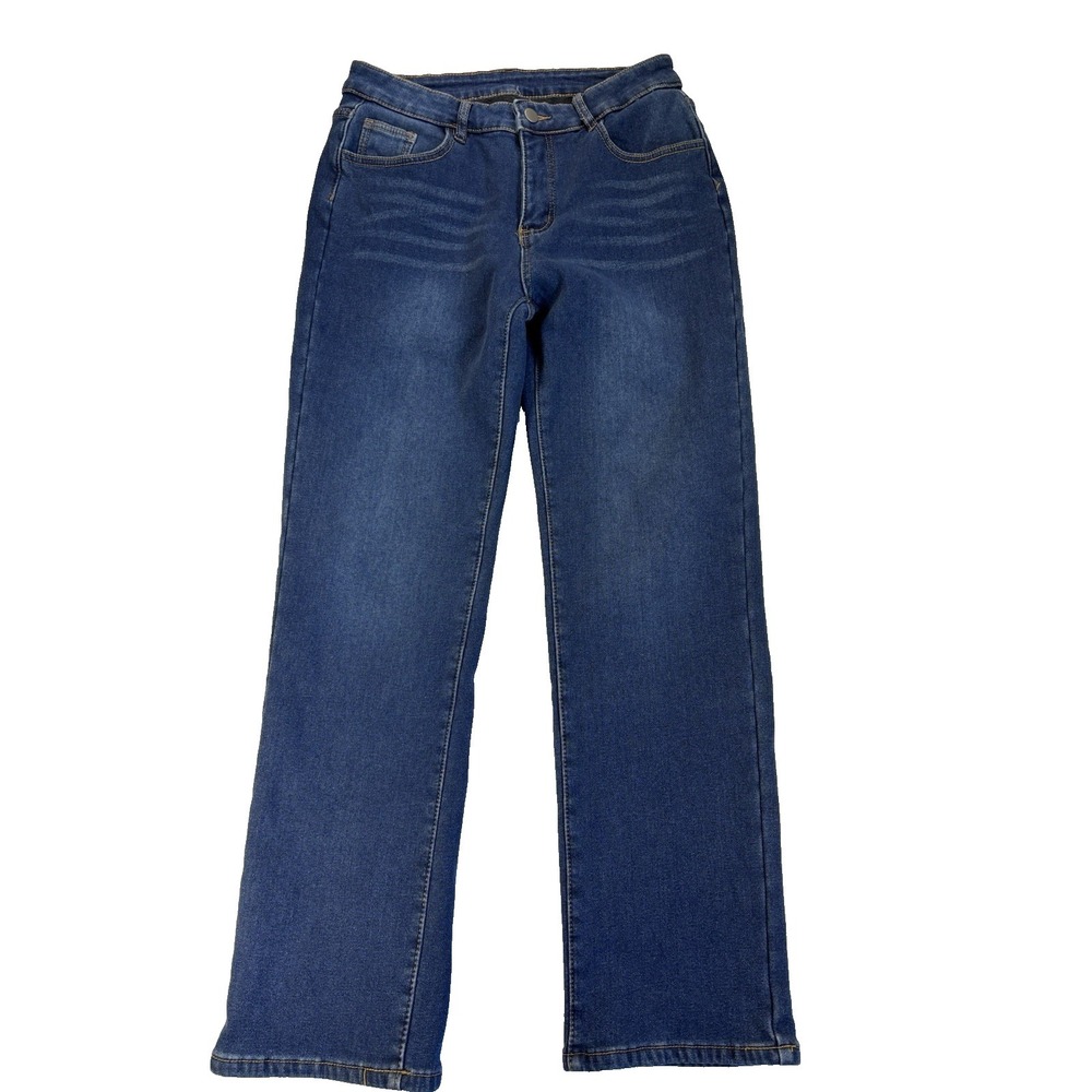 Juniors Lg Fleece Lined Straight Leg‎ Blue Jeans Chore Cold Weather Winter Warm